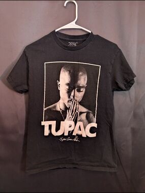 Tupac Black Short Sleeve Graphic Tee - Women's Hiphop Basic Festival Concert